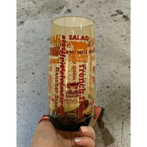 Vtg Sirloin Stockade Steak Restaurant Amber Colored Tumbler Drinking Glass